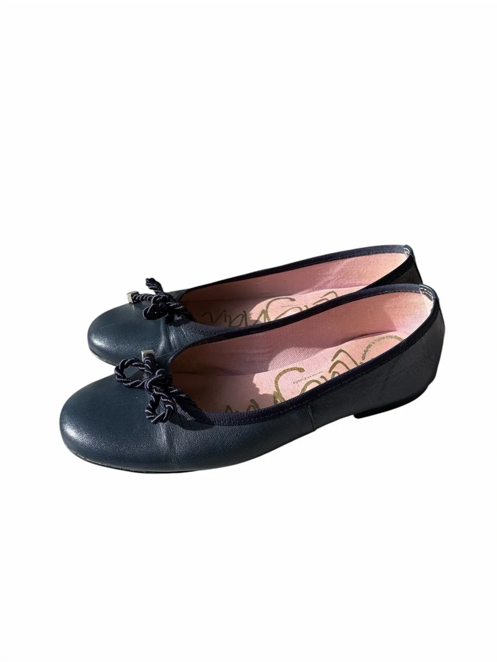 Callaghan navy leather ballet flat